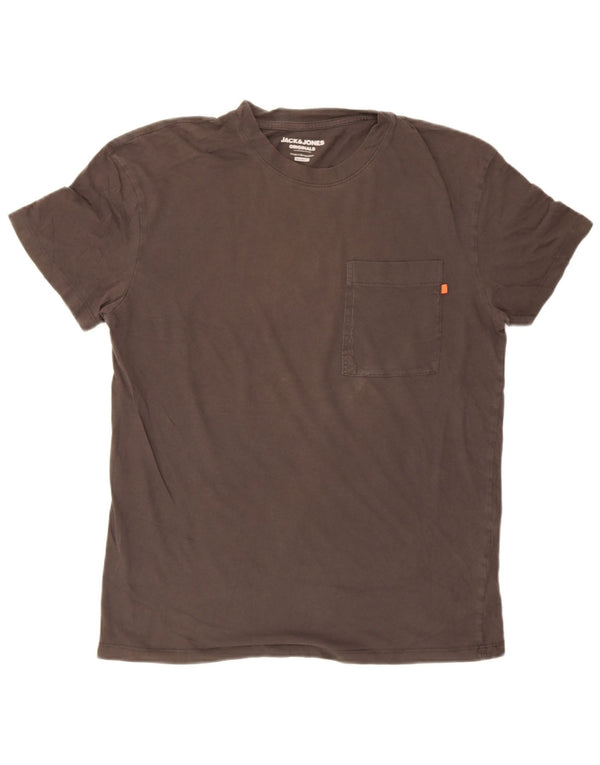 Jack & Jones Hombre Relaxed Fit Camiseta Top Algodón Gris Medio