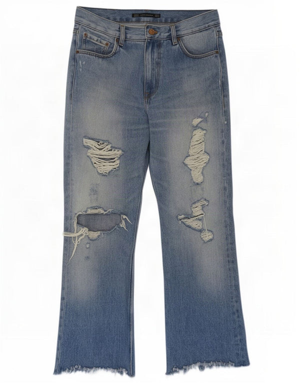 Zara Mujer Trafaluc Vaqueros Cortos De Cintura Alta EU 36 XS W26 L26 Azul