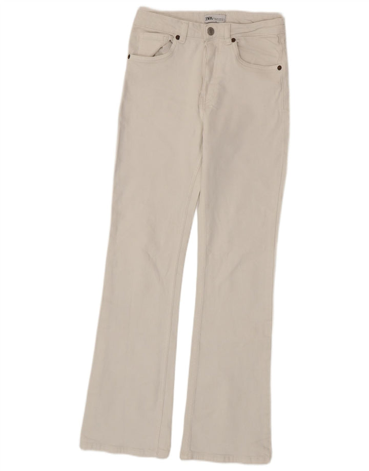 Zara Vaqueros Acampanados Mujer EU 36 XS W26 L32 Blanco