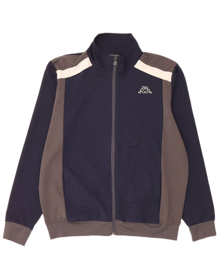 KAPPA Mens Tracksuit Top Jacket Large Navy Blue Colourblock Polyester