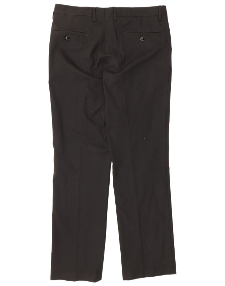 ZARA Pantalón de traje recto para hombre EU 40 Medium W31 L32 Negro Poliéster