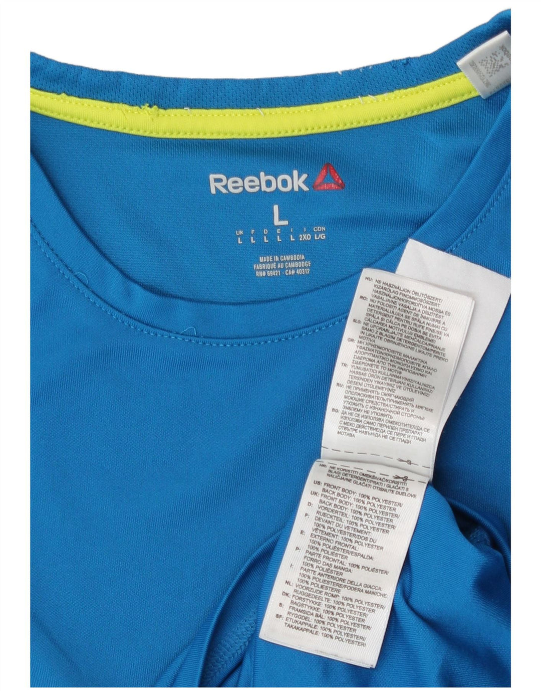 Reebok - Camiseta sin mangas para hombre, talla grande, poliéster azul