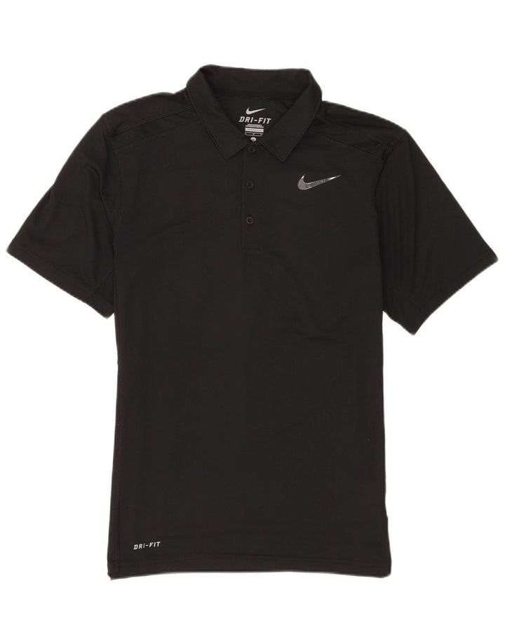 Nike Polo Dri Fit para hombre pequeño poliéster negro