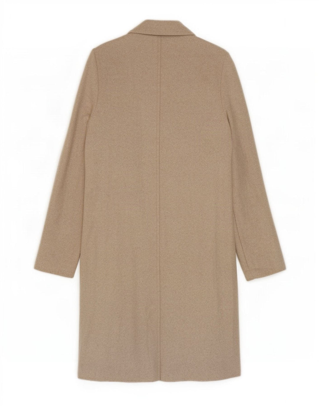 Zara Mujer Abrigo Abierto UK 40 Pequeño Poliéster Beige