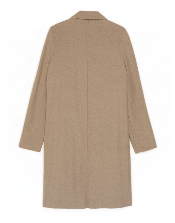 Zara Mujer Abrigo Abierto UK 40 Pequeño Poliéster Beige