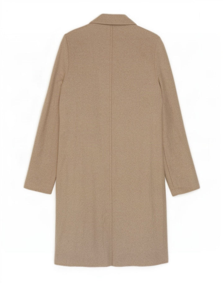 Zara Mujer Abrigo Abierto UK 40 Pequeño Poliéster Beige