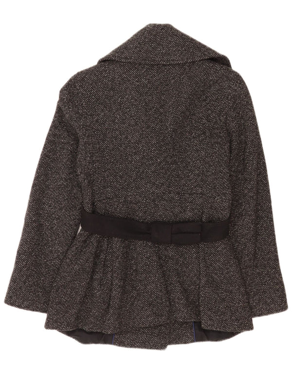Max & Co. Abrigo cruzado para mujer UK 8 Small Lana moteada gris