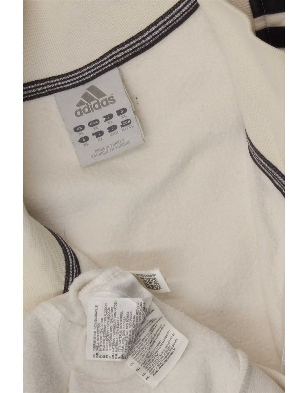 Adidas Hombre Chándal Top Chaqueta XL Off White Algodón