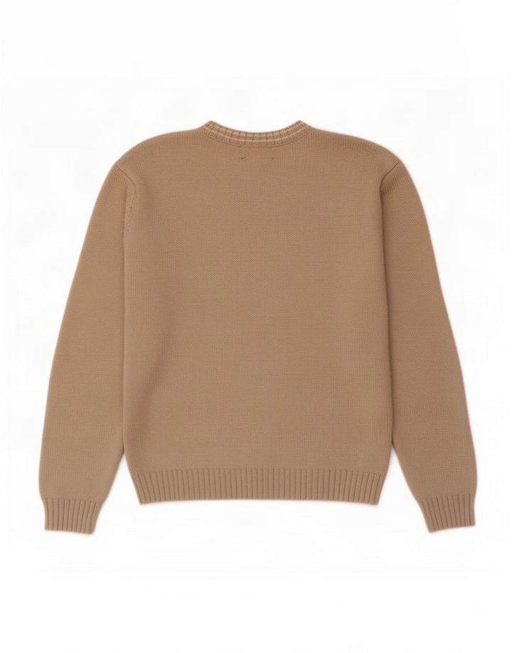 Marks & Spencer - Jersey de cuello redondo para hombre, color azul, talla grande, color beige