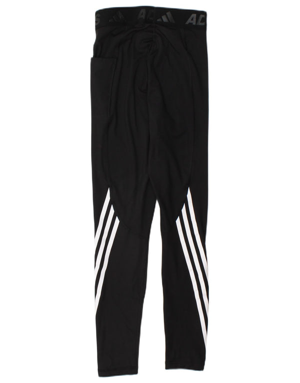 ADIDAS Womens Graphic Leggings UK 4/6 XS  Black Polyester
