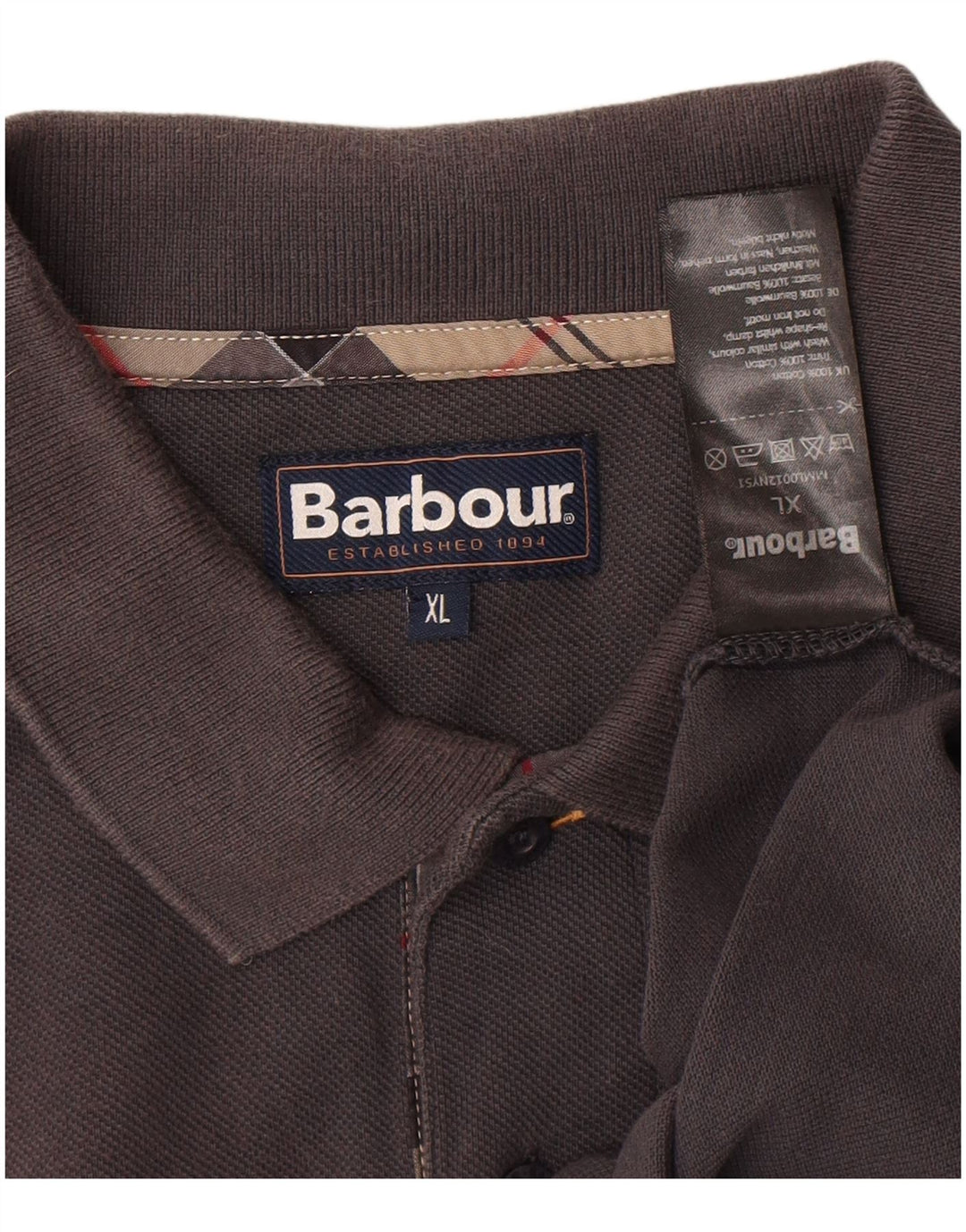 Barbour Polo Hombre XL Algodón Gris