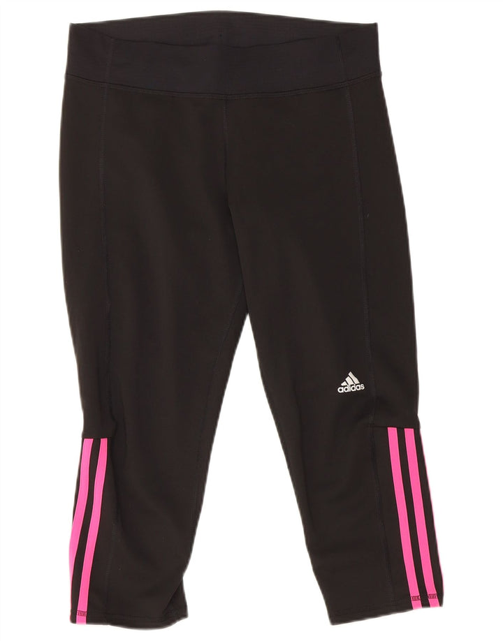 Adidas Leggings Capri para mujer Reino Unido 12/14 Mediano Negro Poliéster