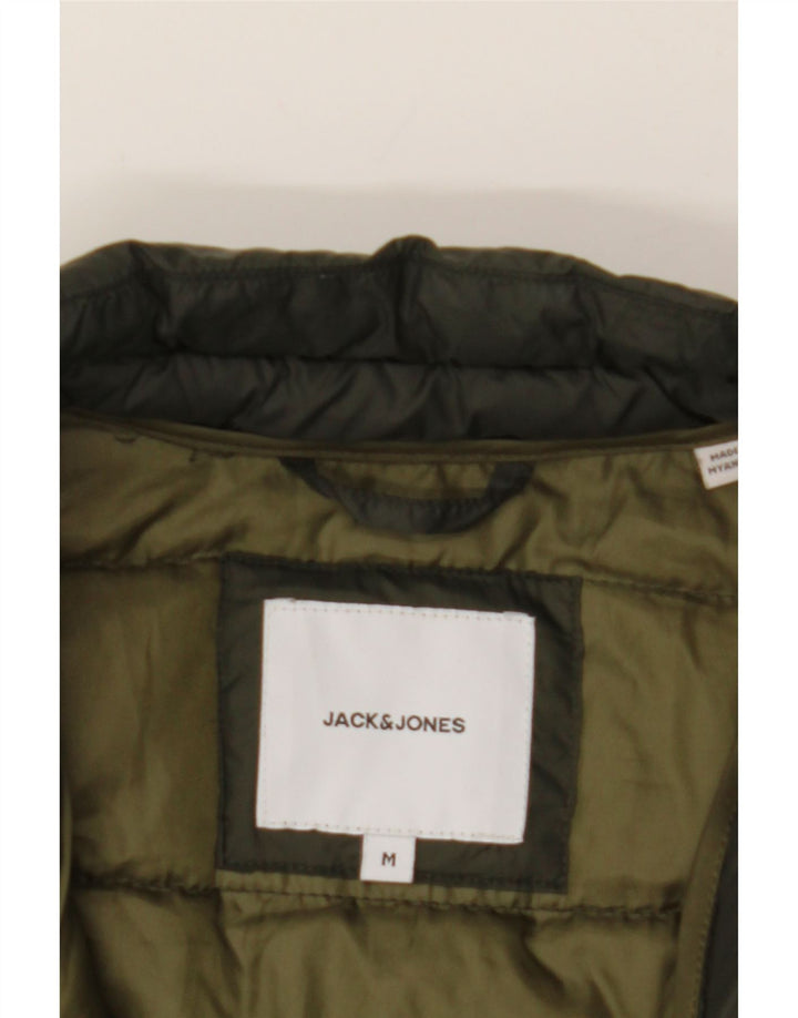 JACK & JONES Mens Padded Jacket UK 38 Medium Khaki Nylon Vintage Jack & Jones and Second-Hand Jack & Jones from Messina Hembry 