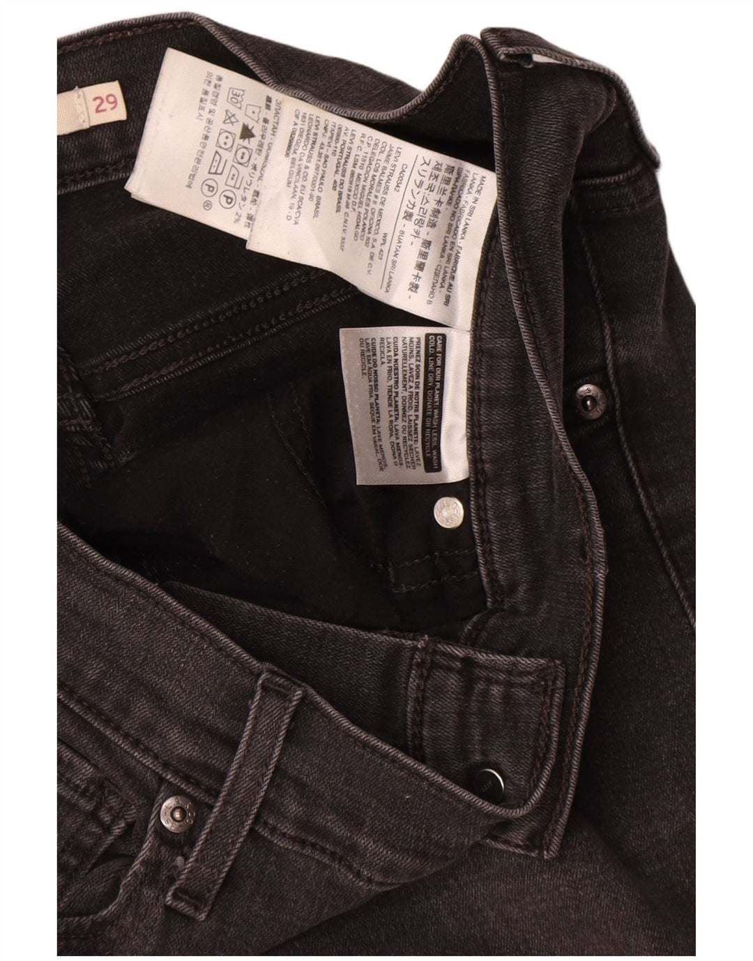 Vaqueros Levi's Mile High Slim para mujer W29 L26 Algodón negro