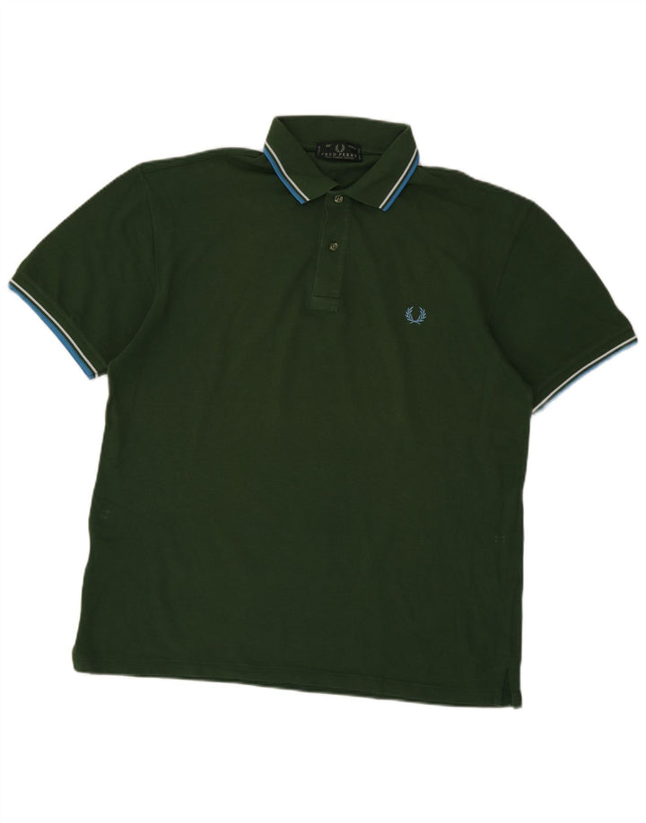 Polo Fred Perry Hombre Grande Verde Algodón