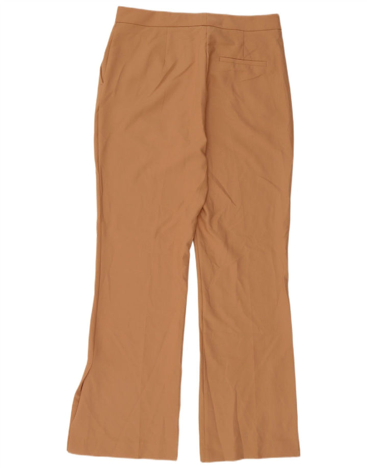 Zara Mujer Pantalón Chino Acampanado Grande W30 L31 Poliéster Marrón
