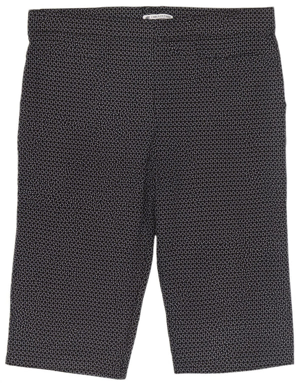 CARLA FERRONI Womens Bermuda Shorts IT 48 XL W36 Black Geometric Viscose