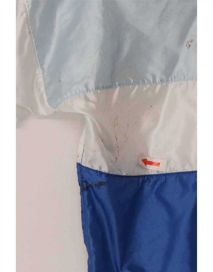 Chaqueta superior de chándal de gran tamaño vintage para mujer IT 44 Bloque de color azul medio