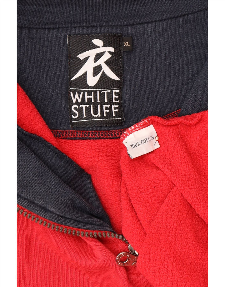 WHITE STUFF Sudadera con cuello con cremallera y ajuste holgado para hombre XL Rojo