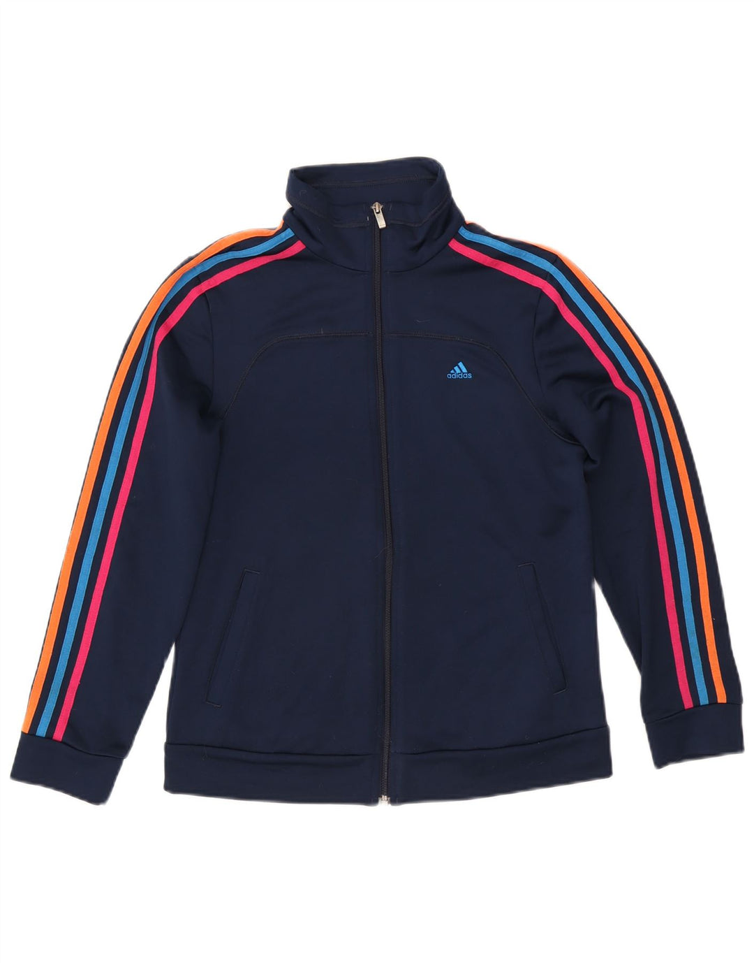 ADIDAS Mujer Climalite Chándal Top Chaqueta Reino Unido 12/14 Medio Azul Marino