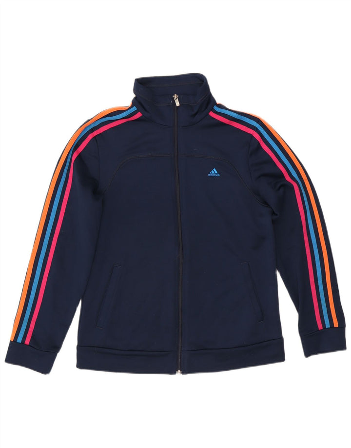 ADIDAS Mujer Climalite Chándal Top Chaqueta Reino Unido 12/14 Medio Azul Marino