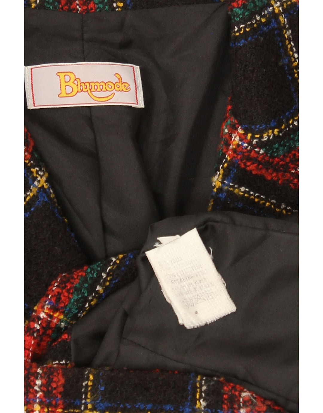 Blumode Chaqueta tipo blazer de 3 botones para mujer UK 8 Small Black Plaid Wool