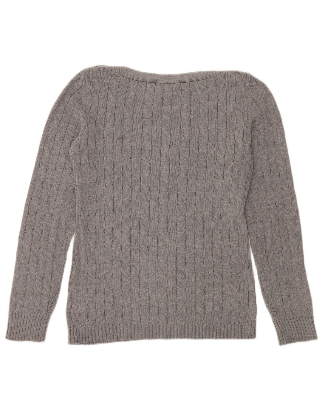 RALPH LAUREN Jersey con cuello barco para mujer UK 14 Algodón gris medio