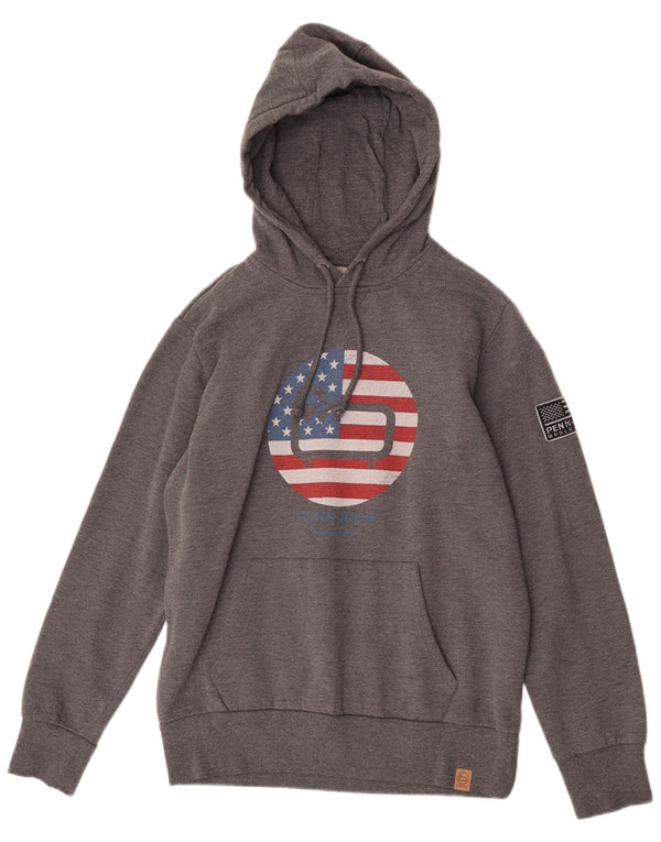 Woolrich Mujer Penn-Rich Graphic Sudadera con Capucha Jersey Grande Gris Algodón
