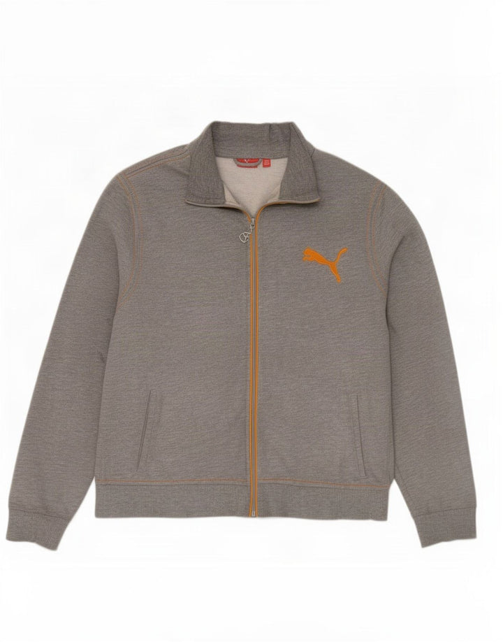Puma Mens Chándal Top Chaqueta Grande Gris Poliéster