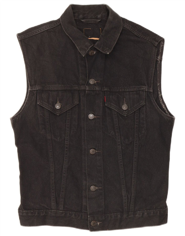 Levi's Chaleco vaquero para hombre UK 38 Algodón negro mediano