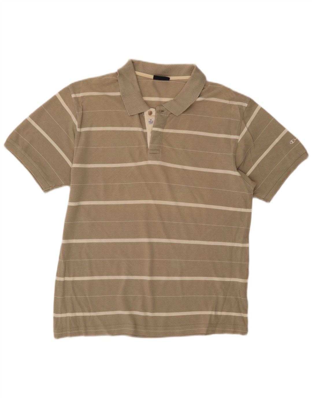 Champion Polo Para Hombre De Algodón A Rayas Beige Medio
