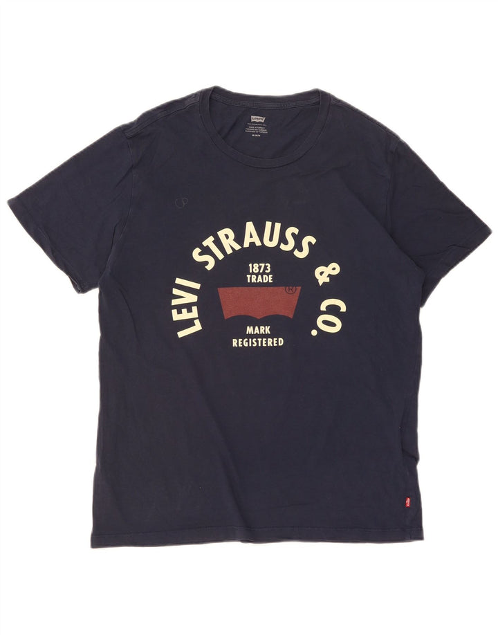 Levi's Hombre Camiseta Gráfica Top Medium Azul Marino Algodón