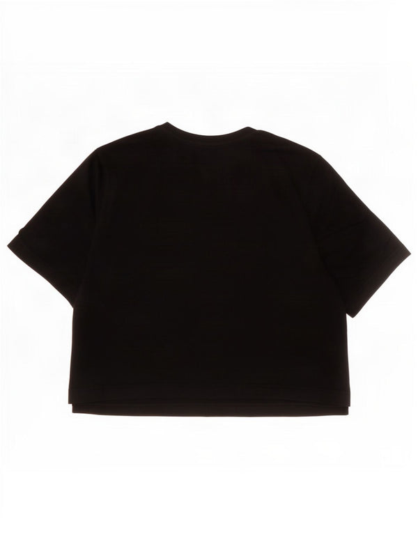 Adidas Mujer Crop Graphic Camiseta Top UK 8/10 Pequeño Algodón Negro