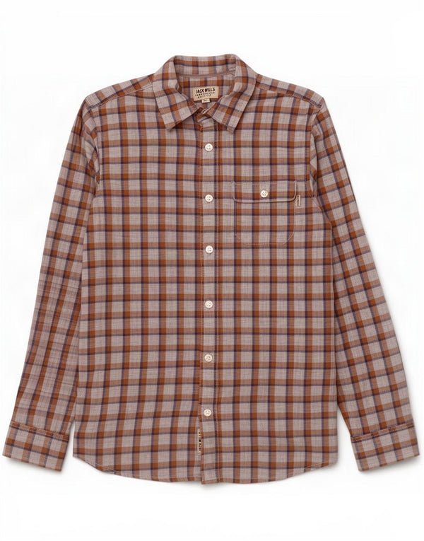 Camisa para hombre Jack Wills 2XS Algodón a cuadros marrón