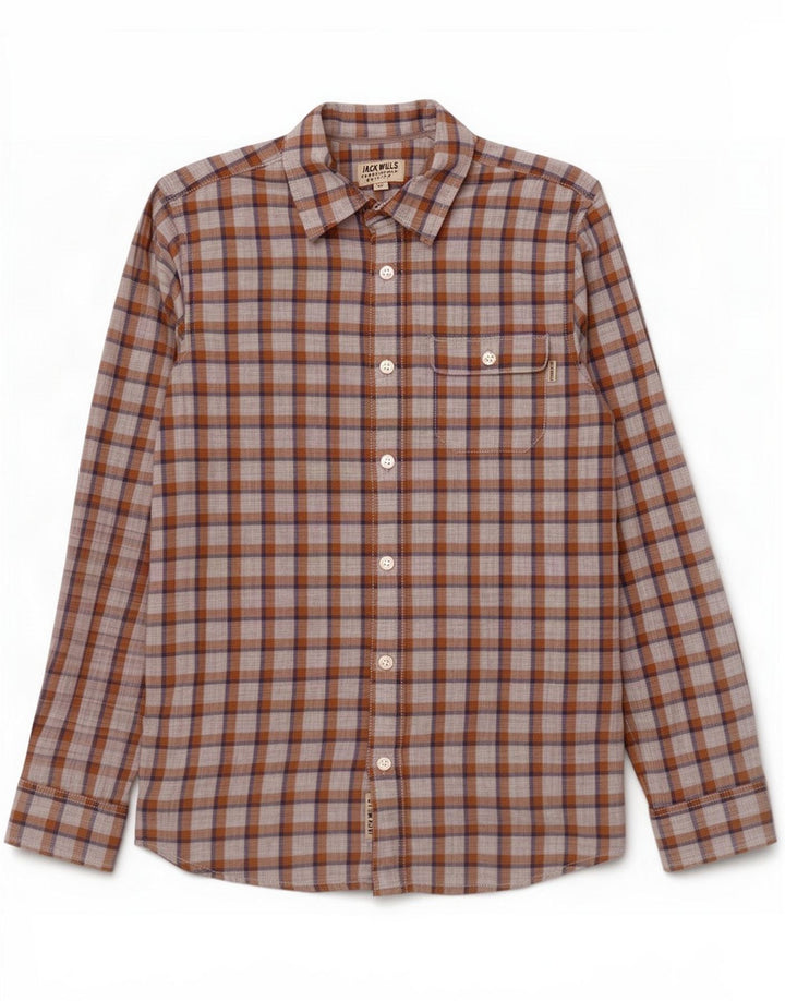 Camisa para hombre Jack Wills 2XS Algodón a cuadros marrón