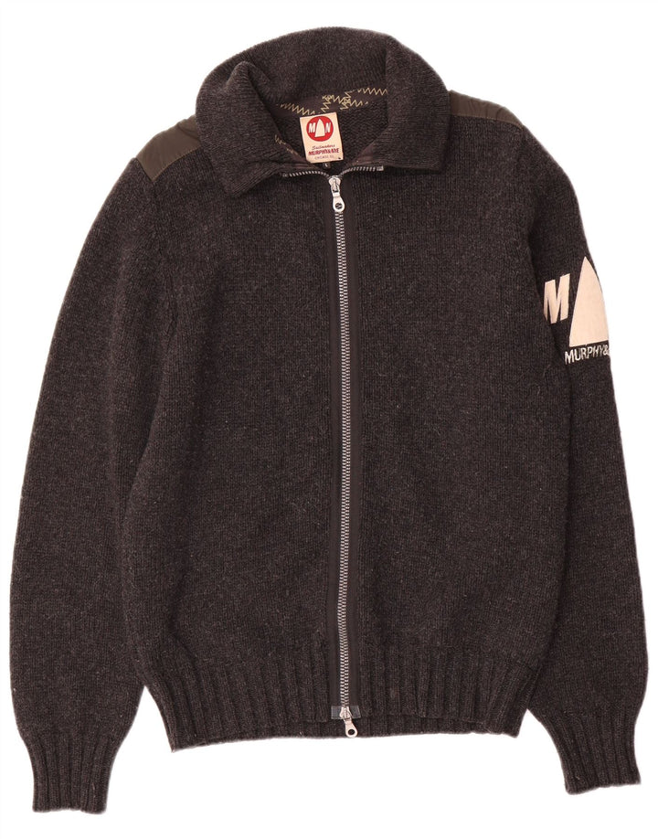 Murphy & Nye Cárdigan con gráfico Sailmakers para hombre, suéter grande de lana gris