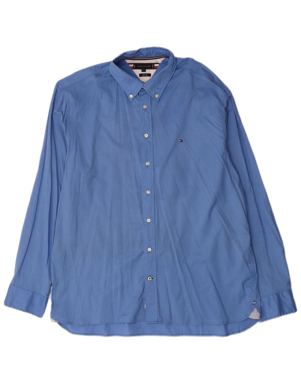 Tommy Hilfiger Camisa Regular Fit para Hombre 2XL Algodón Azul