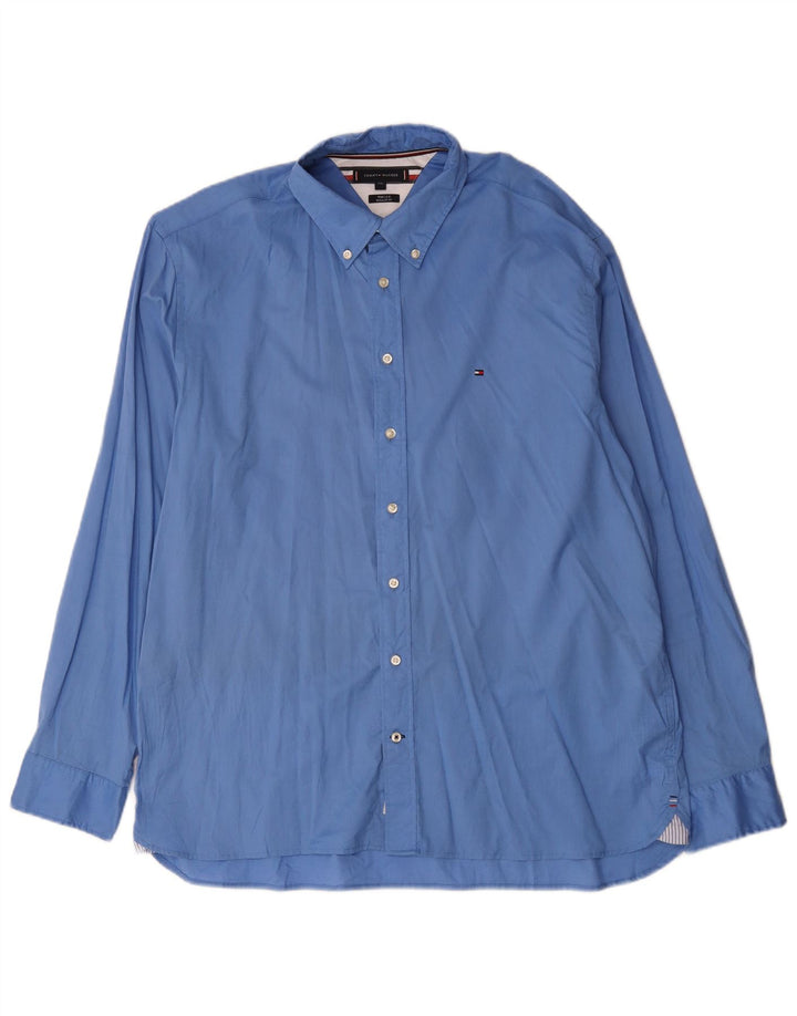 Tommy Hilfiger Camisa Regular Fit para Hombre 2XL Algodón Azul