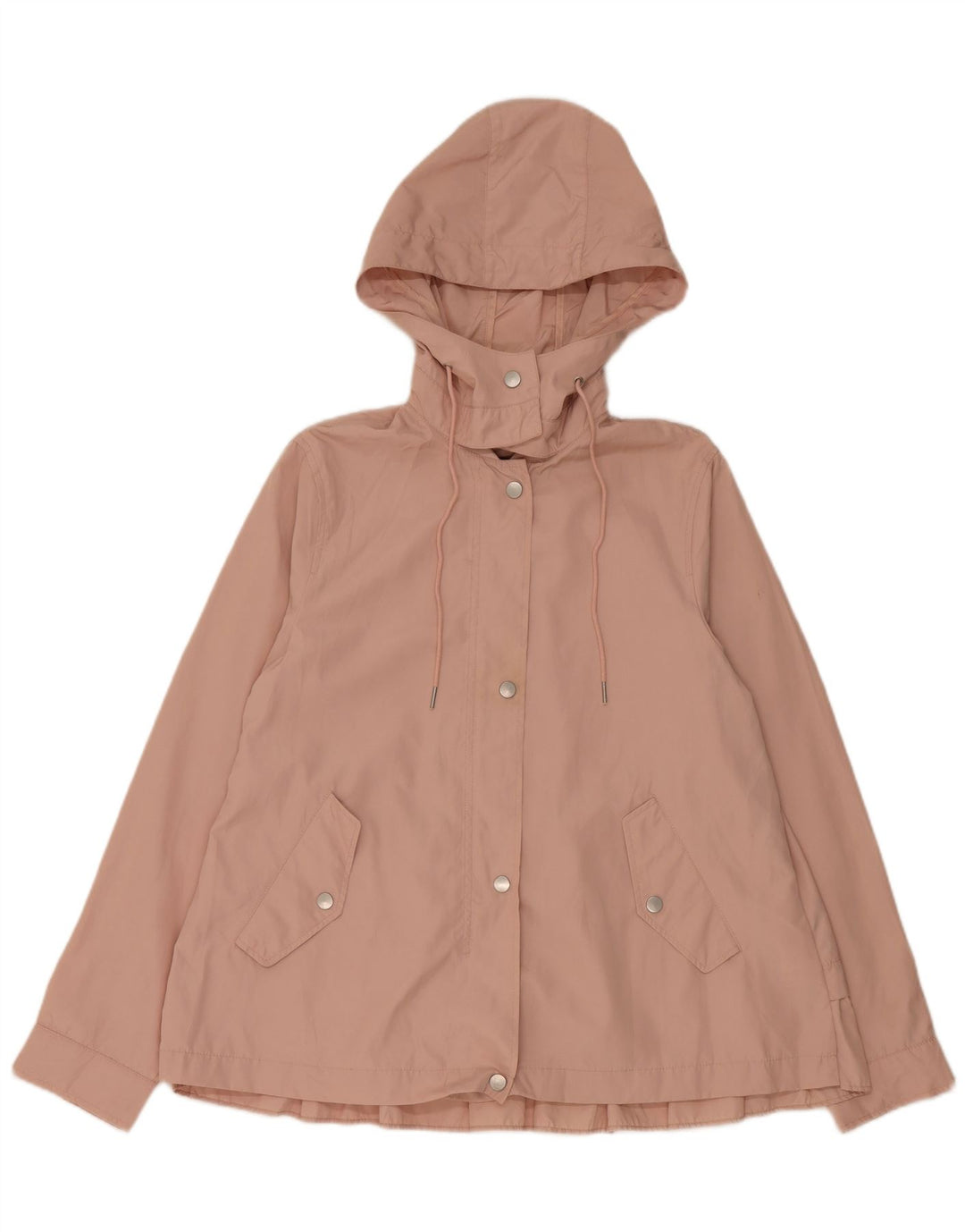 Zara Mujer Chubasquero Con Capucha UK 44 Poliéster Rosa Mediano