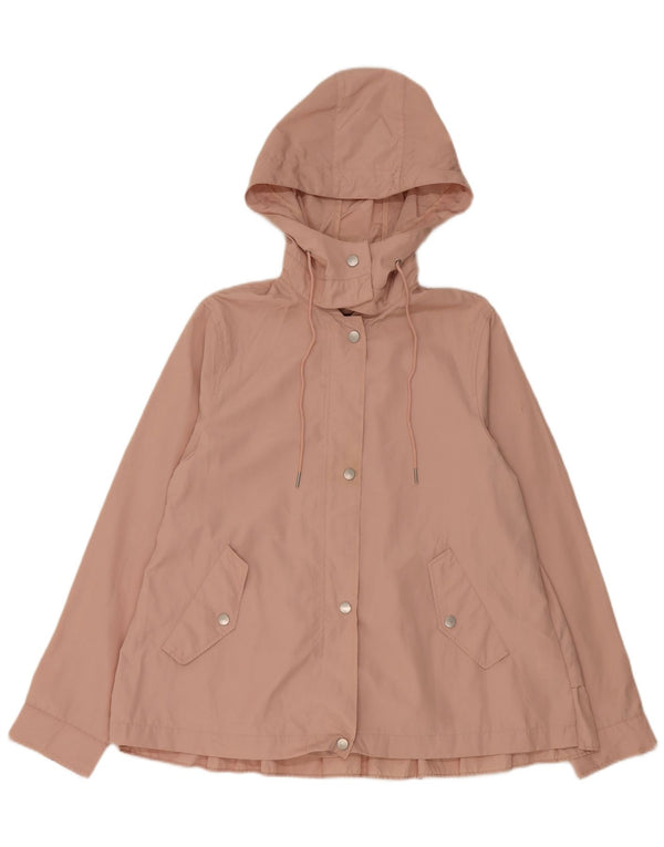 Zara Mujer Chubasquero Con Capucha UK 44 Poliéster Rosa Mediano