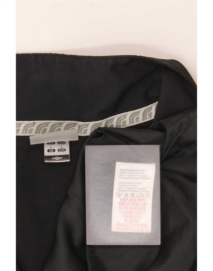Umbro Hombre Chándal Top Chaqueta Grande Negro Geométrico Poliéster