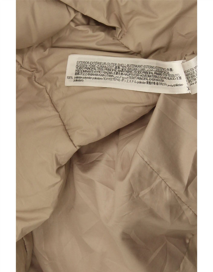 ZARA Mujer Chaqueta Acolchada Con Capucha ES 44 Medio Beige Poliéster