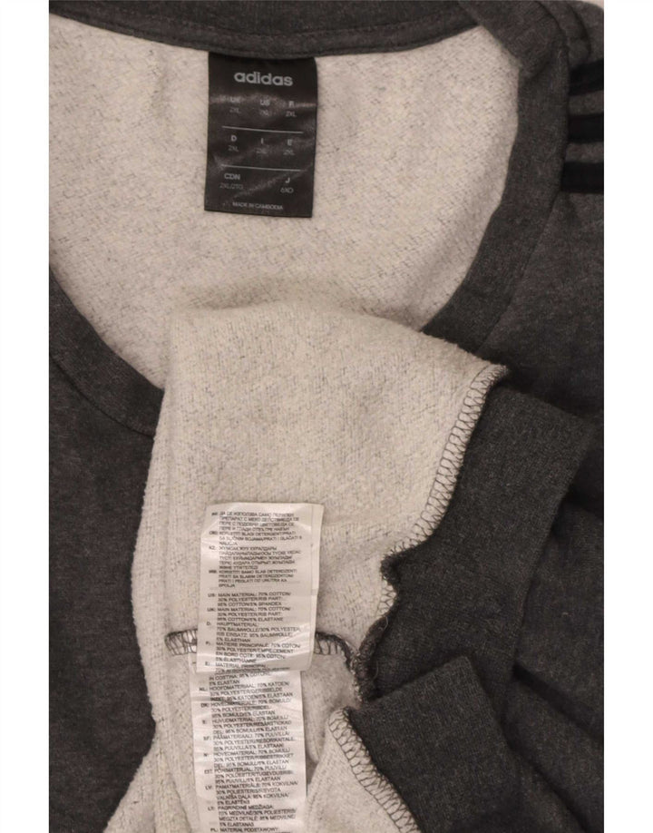 Adidas - Sudadera de corte regular para hombre, talla 2XL, algodón gris