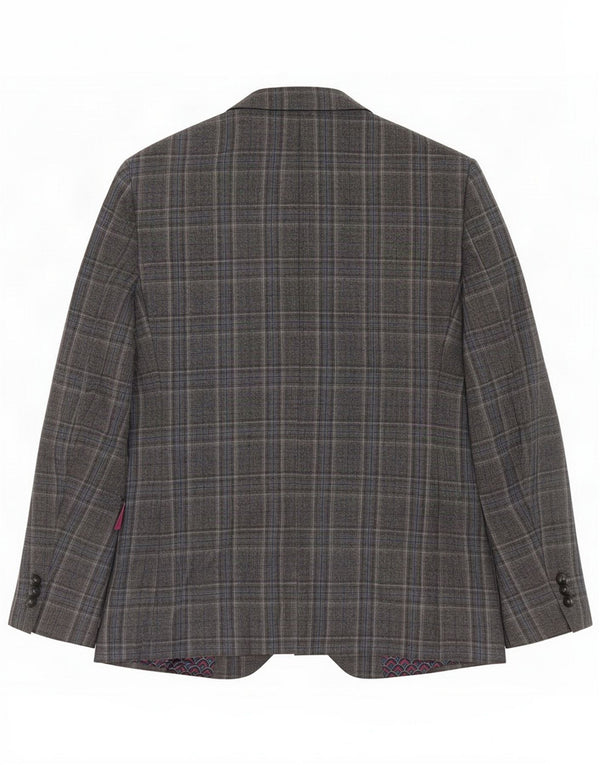 Chaqueta tipo blazer de 2 botones para hombre de Ted Baker UK 38 Lana a cuadros gris medio