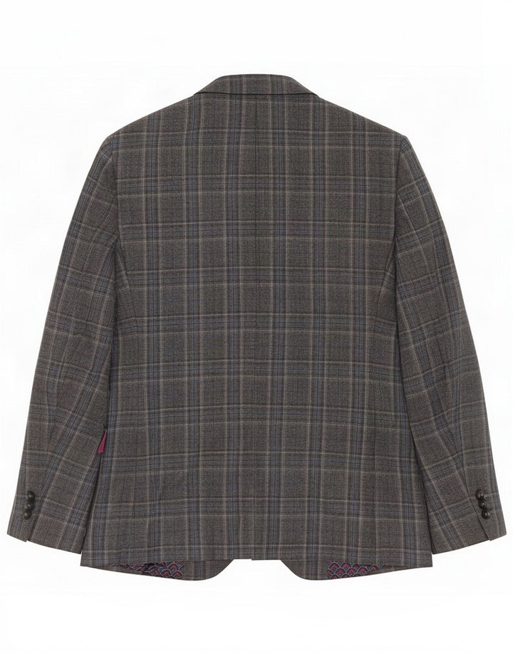 Chaqueta tipo blazer de 2 botones para hombre de Ted Baker UK 38 Lana a cuadros gris medio