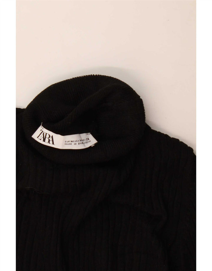 Zara - Jersey con cuello vuelto para mujer, talla 40, talla M, color negro