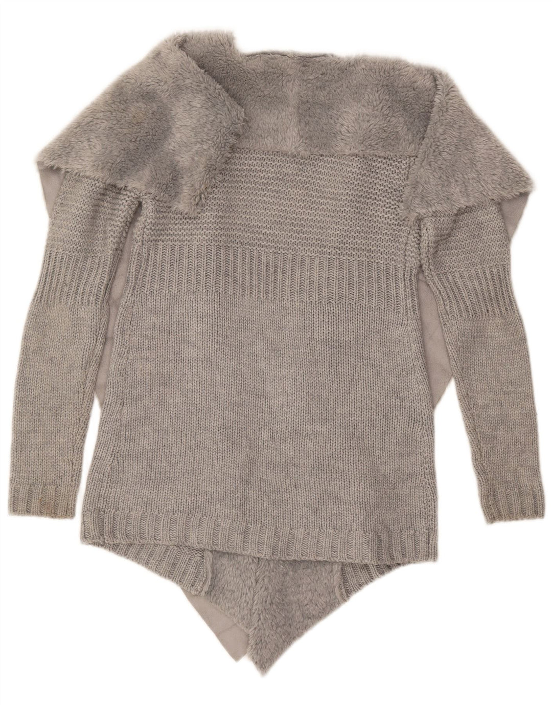 Oasis Suéter Cárdigan Abierto para Mujer Reino Unido 10 Pequeño Acrílico Gris
