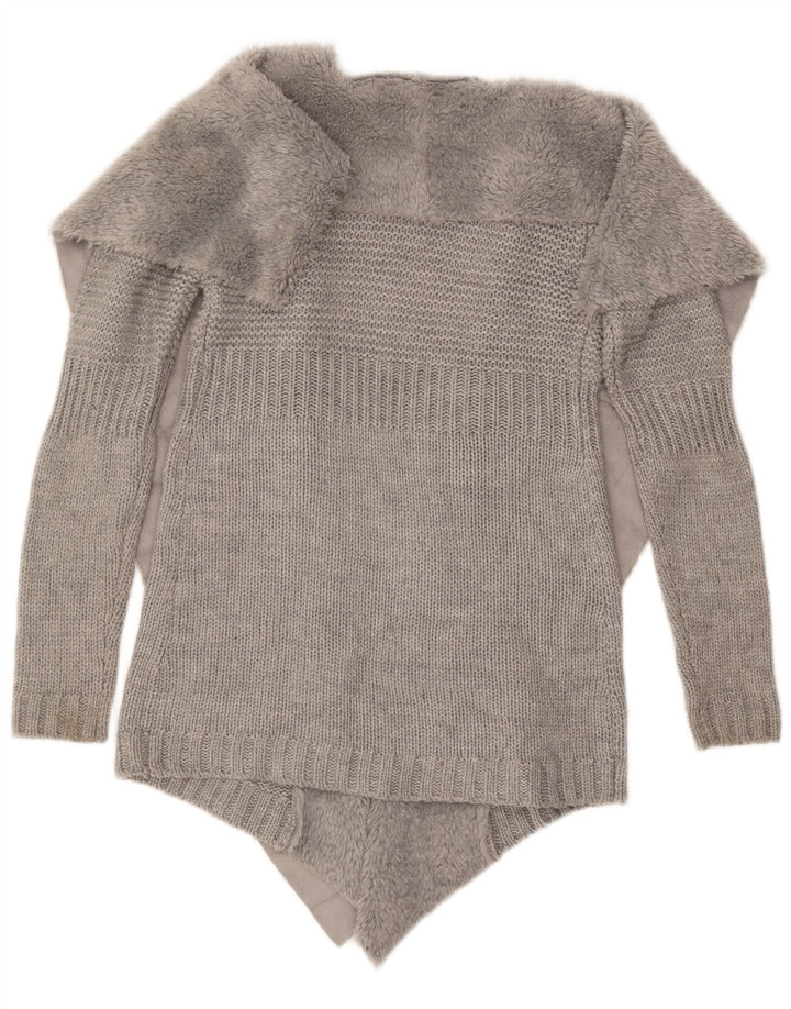 Oasis Suéter Cárdigan Abierto para Mujer Reino Unido 10 Pequeño Acrílico Gris