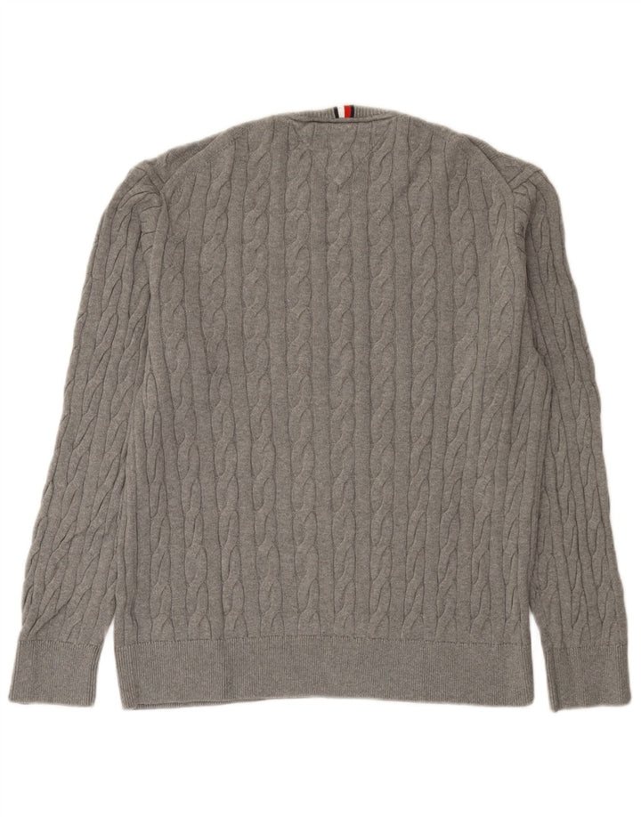 Tommy Hilfiger Jersey con cuello redondo para hombre de algodón gris medio