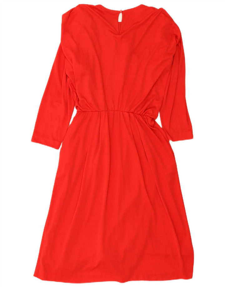 Exclusivo vestido largo extragrande de manga larga para mujer EU 36 Small Red